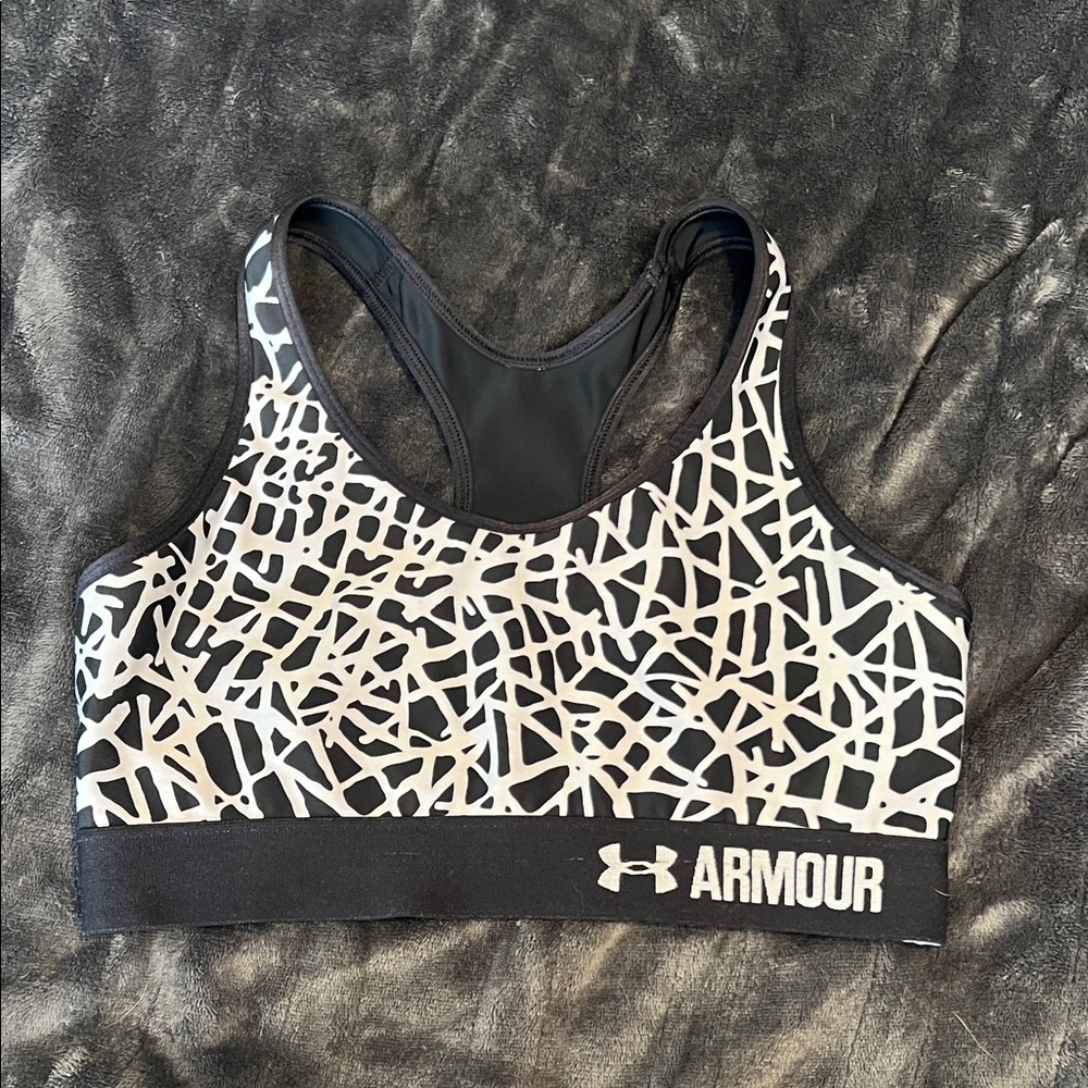 Under Armour Black and White Patterned Bra